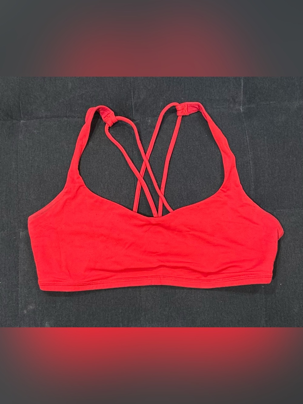 Red lulu sports bra